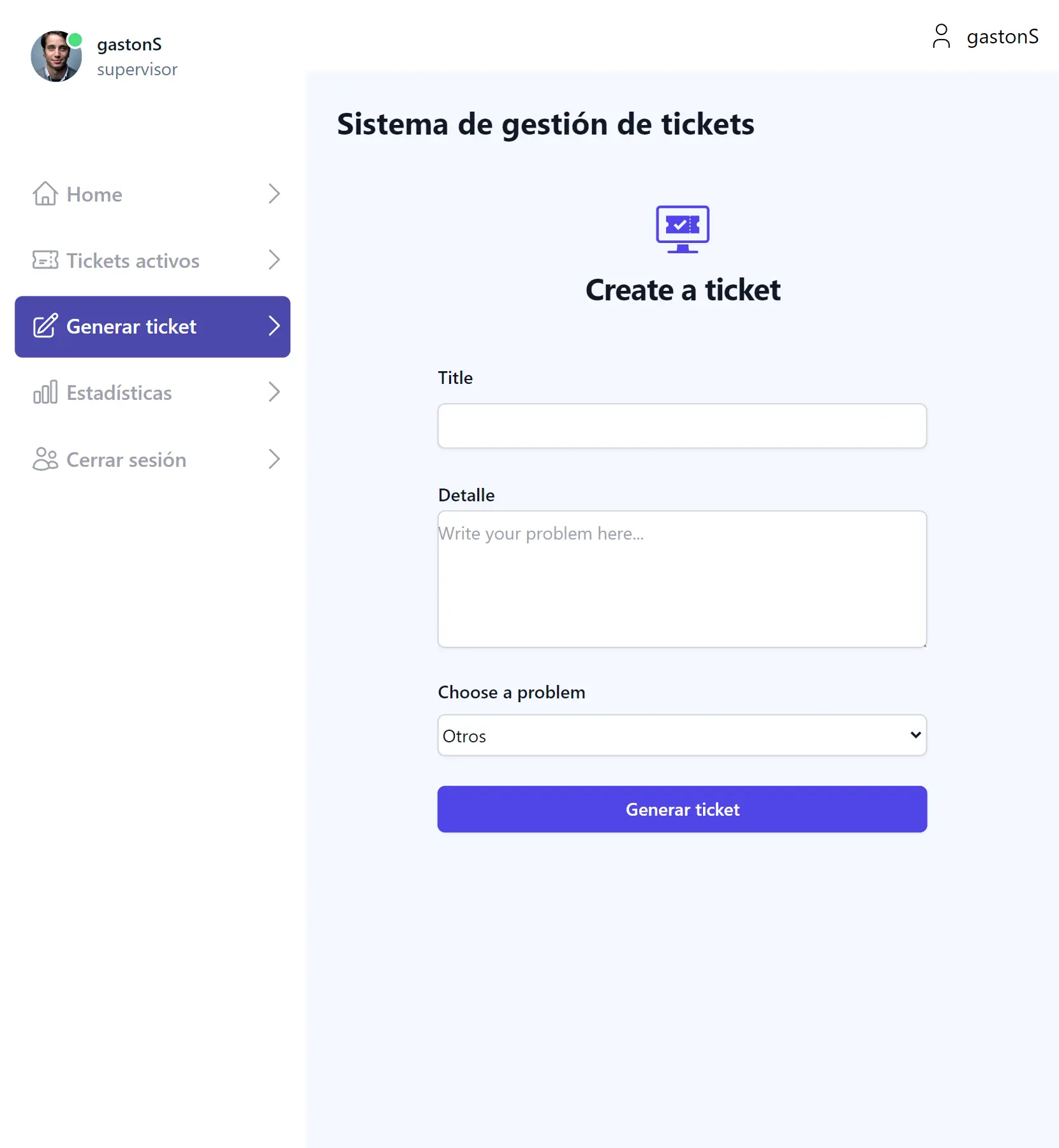 App para gestionar tickets